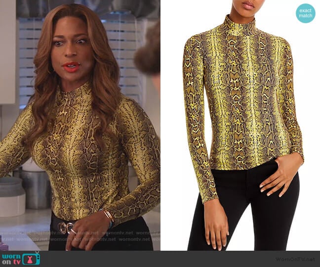 Fore Mock-Neck Top worn by Poppy (Kimrie Lewis) on Single Parents