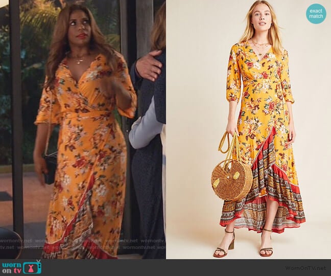 Farm Rio for Anthropologie Soigne Maxi Dress worn by Poppy (Kimrie Lewis) on Single Parents
