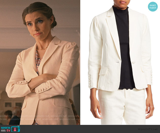 Frame Denim Clean Pleated Blazer worn by Stephanie 'Stevie' McCord (Wallis Currie-Wood) on Madam Secretary