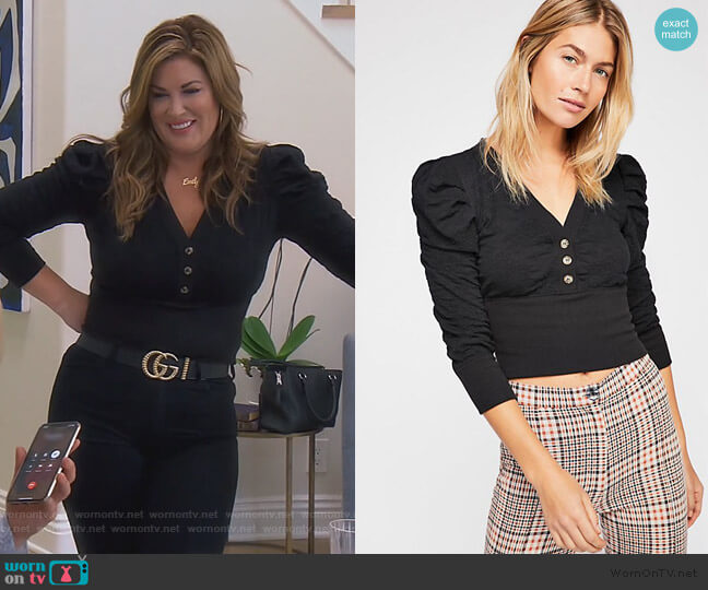 Free People Gemma Henley Top worn by Emily Simpson on The Real Housewives of Orange County