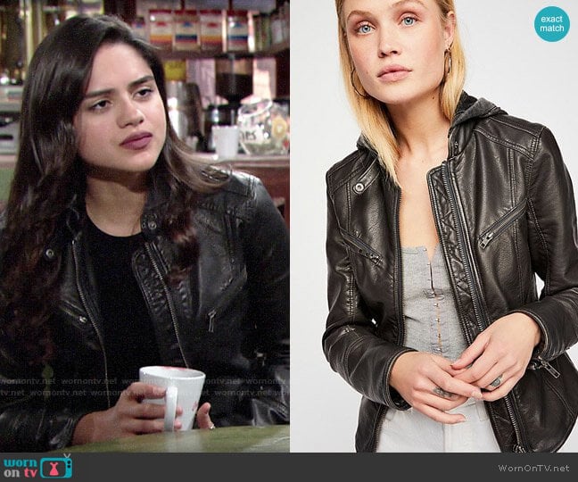 Free People Monroe Hooded Jacket worn by Lola Rosales (Sasha Calle) on The Young and the Restless