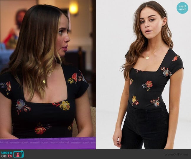 Free People Square Neck Bodysuit worn by Patty Bladell (Debby Ryan) on Insatiable