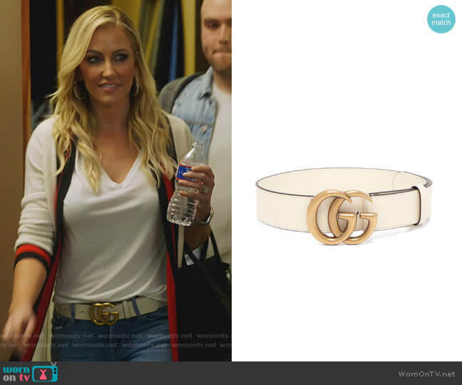 Gucci GG-logo Leather Belt worn by Stephanie Hollman on The Real Housewives of Dallas