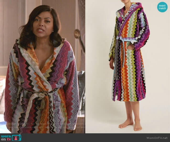 Missoni Home Giacomo Bathrobe worn by Cookie Lyon (Taraji P. Henson) on Empire