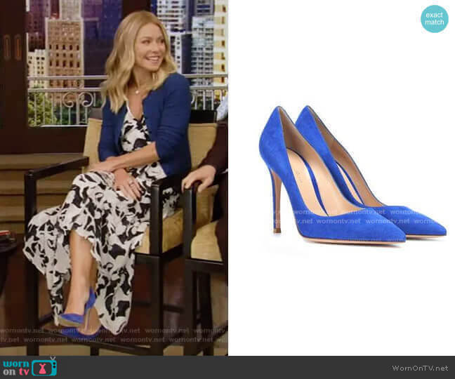 Gianvito Rossi Gianvito Suede Pumps worn by Kelly Ripa on Live with Kelly and Mark