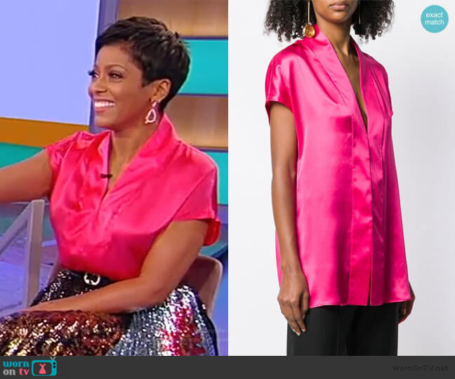 Haider Ackermann V-Neck Blouse worn by Tamron Hall on Tamron Hall Show