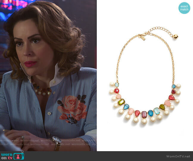 Kate Spade Hue Collar Necklace worn by Coralee Armstrong (Alyssa Milano) on Insatiable