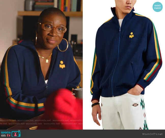Isabel Marant Striped Track Jacket worn by Henrietta Wilson (Aisha Hinds) on 9-1-1