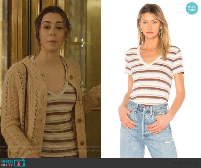 James Perse Stripe Tee worn by Maggie Mitchell (Cristin Milioti) on Modern Love