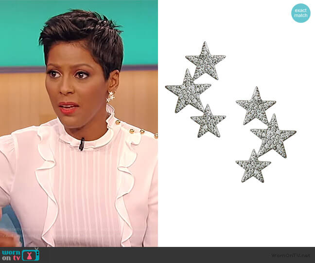 Jennifer Miller Star Cluster Earrings worn by Tamron Hall on Tamron Hall Show