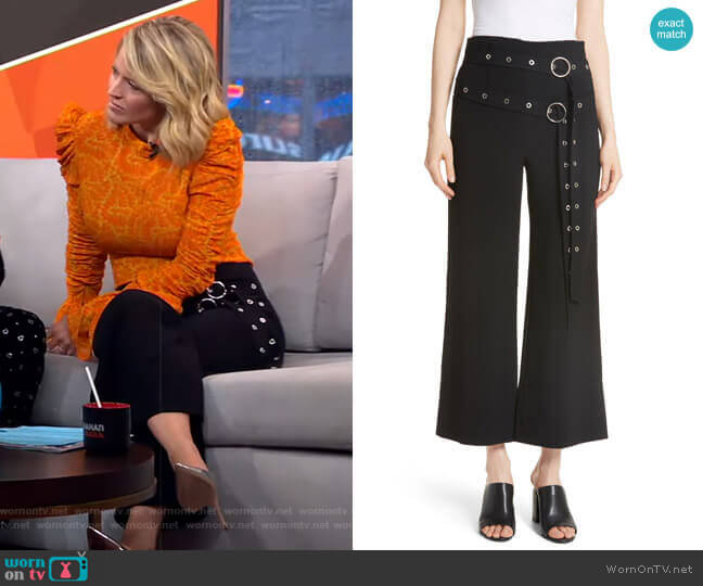 Cinq a Sept Jessi Double Belt Pants worn by Sara Haines on Good Morning America