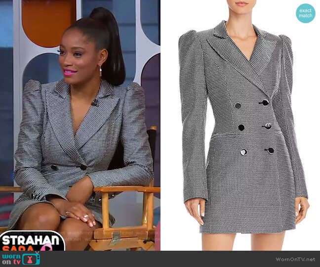 Jill Jill Stuart Checkered Tuxedo Dress worn by Keke Palmer on Good Morning America