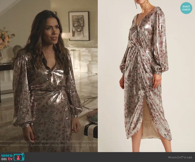 Johanna Ortiz Alfonsina Storni Sequined Dress worn by Cristal Jennings (Daniella Alonso) on Dynasty