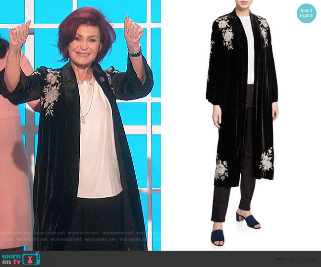 Johnny Was Santal Velvet Kimono Coat worn by Sharon Osbourne on The Talk