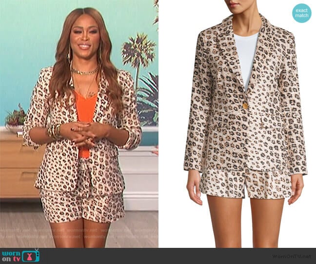 Joie Anilah Leopard-Print Linen Blazer worn by Eve on The Talk