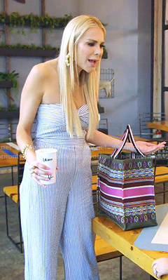 Kameron’s striped strapless jumpsuit on The Real Housewives of Dallas