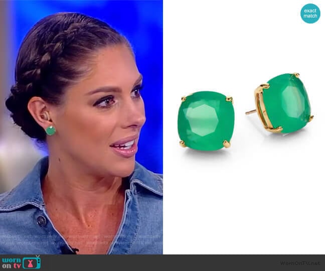 Kate Spade Small Square Stud Earrings worn by Abby Huntsman on The View