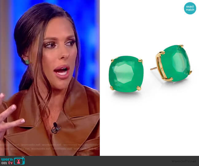Kate Spade Small Square Stud Earrings worn by Abby Huntsman on The View