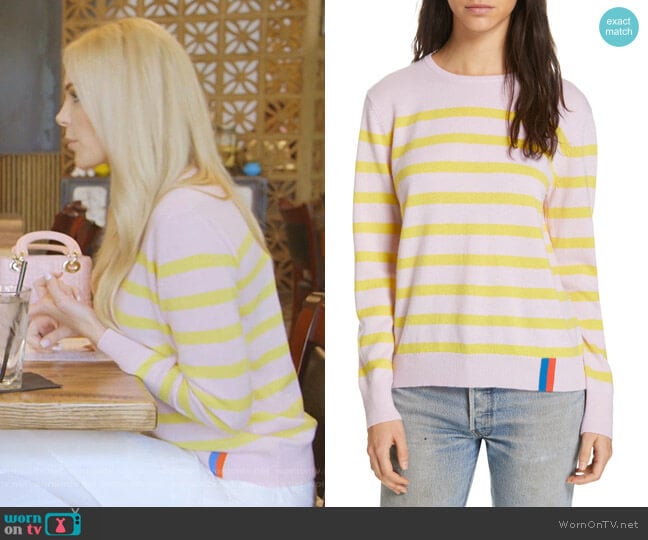 Kule The Skate Stripe Cashmere Sweater worn by Kameron Westcott on The Real Housewives of Dallas