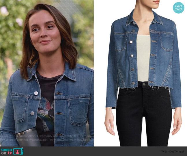 L'Agence Janelle Raw Edge Jacket worn by Angie (Leighton Meester) on Single Parents