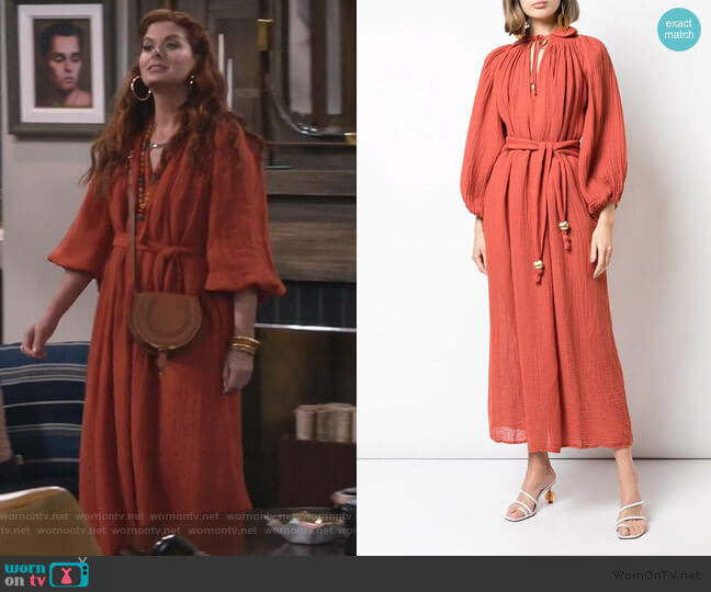 Lisa Marie Fernandez Poet Maxi Dress worn by Grace Adler (Debra Messing) on Will and Grace