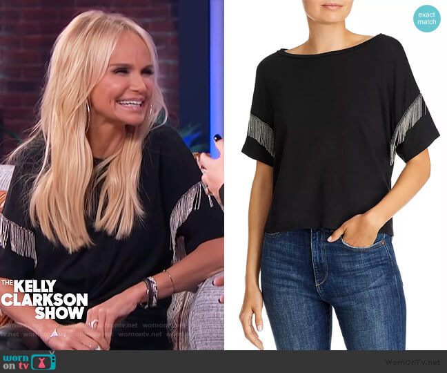 LNA Shimmy Chain-Fringed Tee