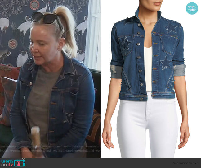L'Agence Celine Button-Down Denim Jacket worn by Shannon Beador on The Real Housewives of Orange County