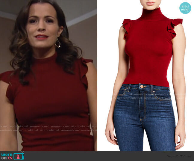 Alice + Olivia Lamara Top worn by Chelsea Lawson (Melissa Claire Egan) on The Young and the Restless