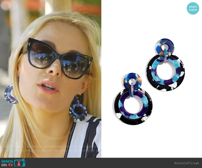 Lele Sadoughi Banded Hoop Earrings worn by Kameron Westcott on The Real Housewives of Dallas
