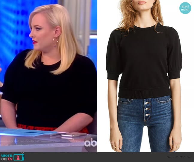 Lini Abigail Puff-Sleeve Sweater worn by Meghan McCain on The View