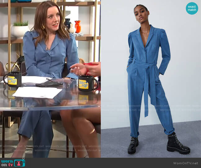 Zara Long Belted Jumpsuit worn by Melanie Bromley on E! News