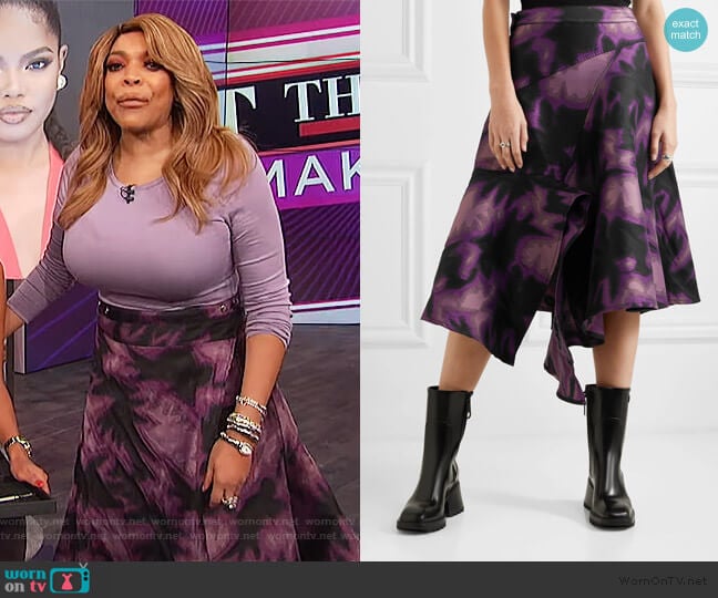 Marques' Almeida Tie Dye Wrap Skirt worn by Wendy Williams on The Wendy Williams Show