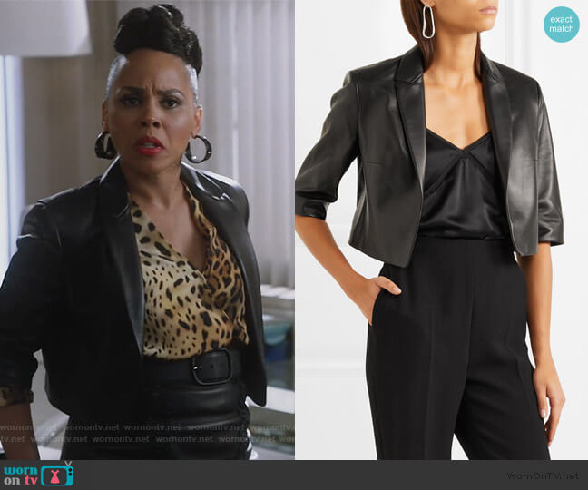 Michael Kors Cropped leather jacket worn by Tegan Price (Amirah Vann) on How to Get Away with Murder