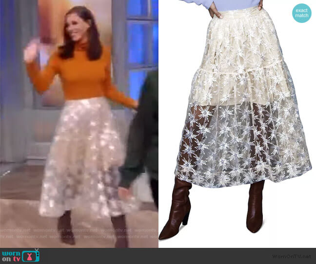 Maje Jizio Sequined Star Midi Skirt worn by Abby Huntsman on The View