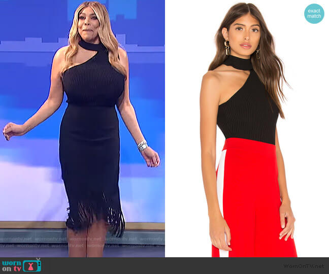 Marled x Olivia Culpo Ribbed Mockneck Top worn by Wendy Williams on The Wendy Williams Show