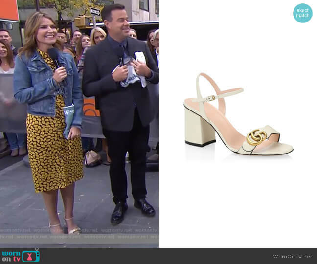Gucci Marmont GG Ankle-Strap Sandals worn by Savannah Guthrie on Today
