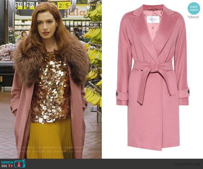 Max Mara Nevada camel hair coat worn by Lexi (Anne Hathaway) on Modern Love