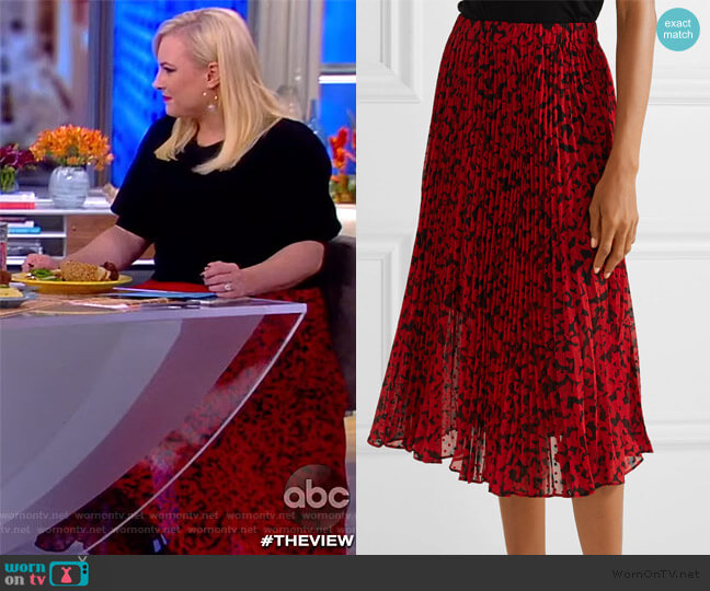 MICHAEL Michael Kors Floral Print Pleated Midi Skirt worn by Meghan McCain on The View