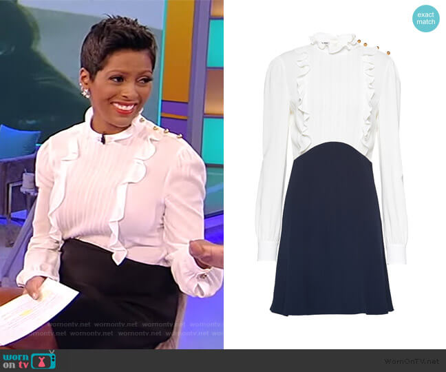 Miu Miu Cady and Sable Dress worn by Tamron Hall on Tamron Hall Show