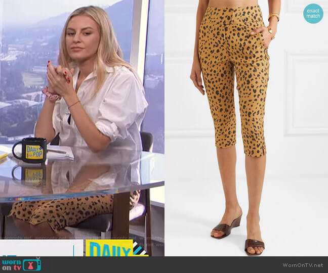 Nicholas Cropped leopard-Print Tencel-Blend Pants worn by Morgan Stewart on E! News