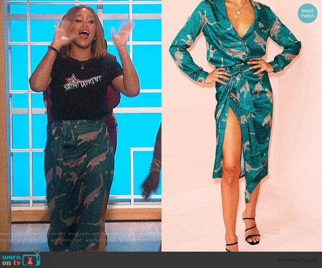 Never Fully Dressed Green Cheetah Jaspre Skirt worn by Eve on The Talk
