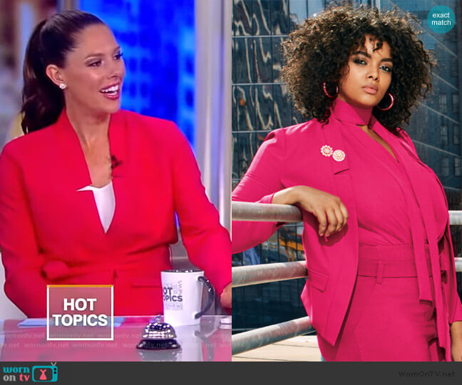 New York & Co Soft Madie Blazer Belted worn by Abby Huntsman on The View