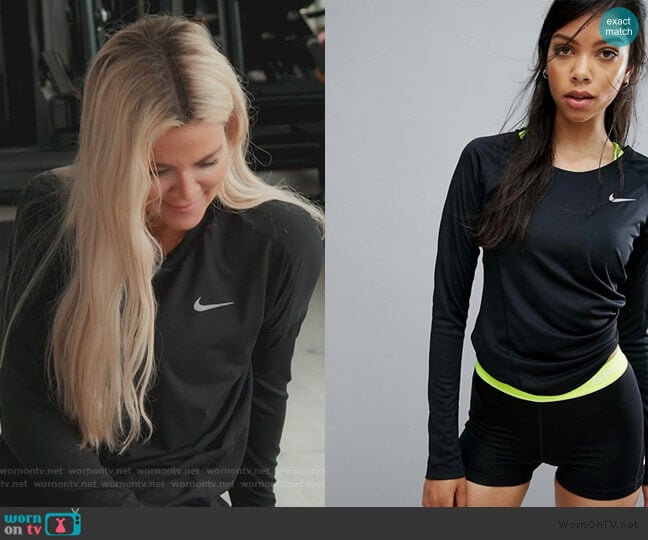 Nike Miler Long Sleeve Top worn by Khloe Kardashian on Keeping Up with the Kardashians