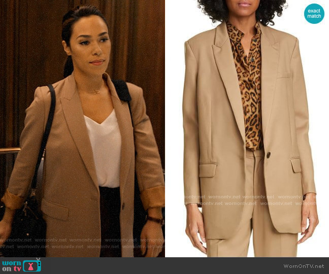 Nili Lotan Diane Stretch Wool Blazer worn by Emily Lopez (Jessica Camacho) on All Rise