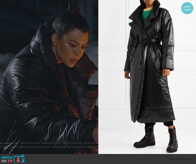 Norma Kamali Sleeping Bag oversized shell coat worn by Kourtney Kardashian on Keeping Up with the Kardashians
