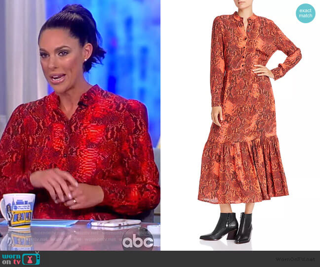 Notes du Nord Monroe Snakeskin Print Button Dress worn by Abby Huntsman on The View