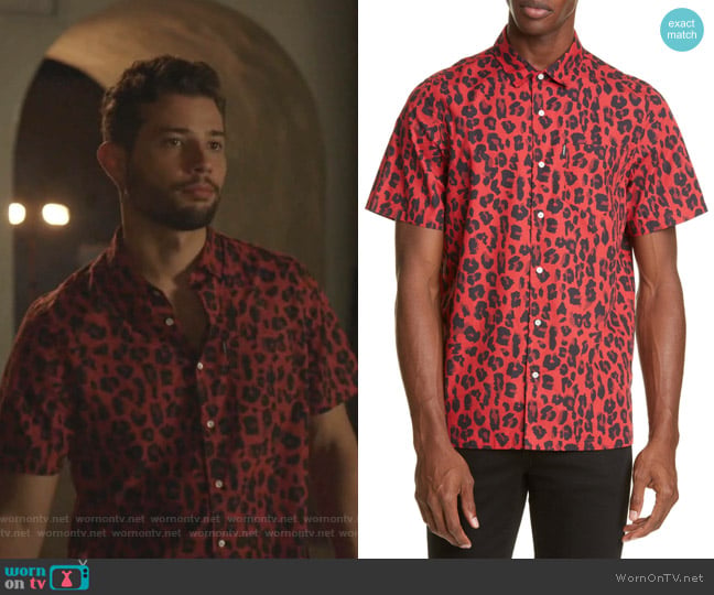 Ovadia & Sons Leopard Short Sleeve Button-Up Shirt worn by Sam Flores (Rafael de la Fuente) on Dynasty