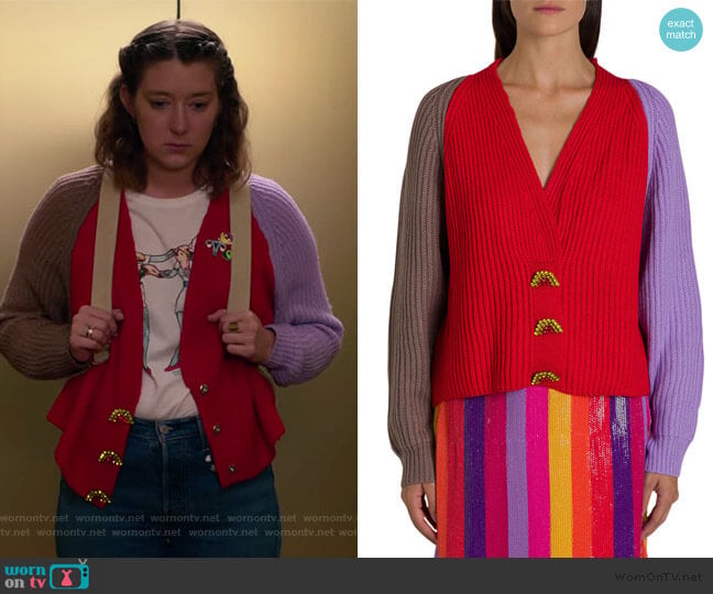 Olivia Rubin Tally Embellished Cardigan worn by Nonnie Thompson (Kimmy Shields) on Insatiable