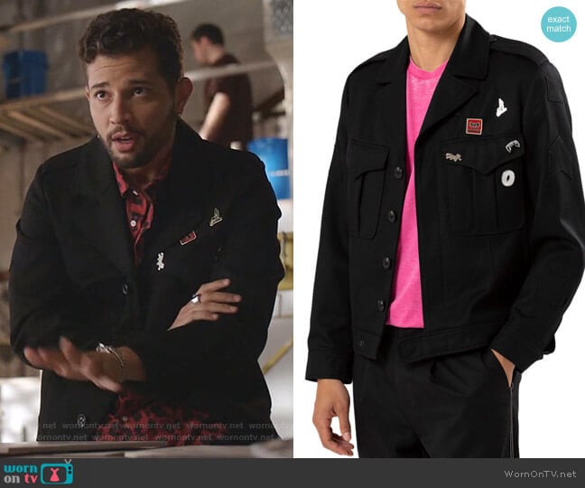 Ovadia & Sons Twill Button-Front Jacket with Pin Details worn by Sam Flores (Rafael de la Fuente) on Dynasty