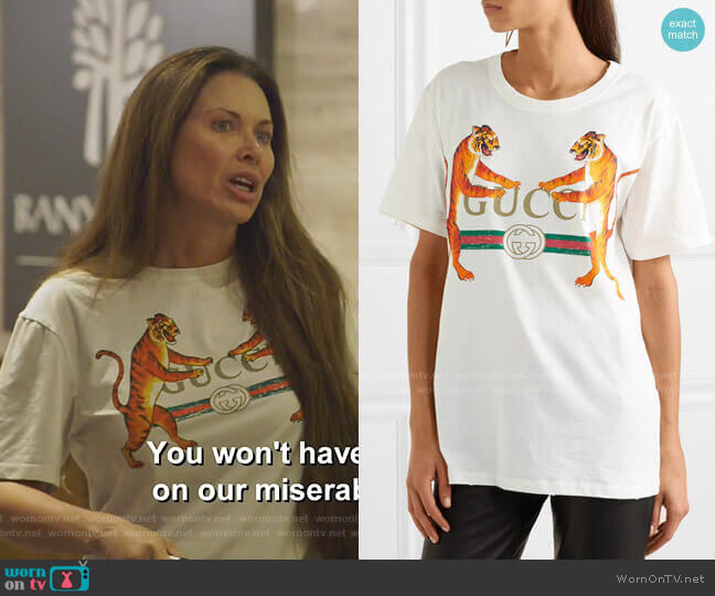 Gucci Oversized Printed Jersey T-shirt worn by LeeAnne Locken on The Real Housewives of Dallas